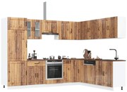 vidaXL 14 peças armário de cozinha conjunto Lucca madeira velha