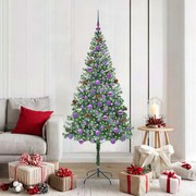 vidaXL Árvore de Natal Artificial com 300 LEDs Verde 180 cm PVC e Aço