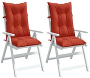 vidaXL Almofadões cadeiras altas 2 pcs mesclado tecido vermelho