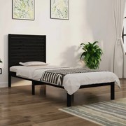 Estrutura de cama pequena solteiro 75x190 cm madeira preto