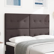 Cabeceira vidaXL Tufted com Botões Castanho Escuro 140 cm em Tecido