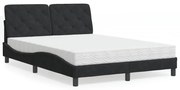 vidaXL Cama com colchão 120x200 cm veludo preto