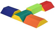 HOMCOM Conjunto de 5 Blocos para Crianças de 18-36 Meses Brinquedo de Construção para Aprendizagem Infantil 48x48x48cm Multicor | Aosom Portugal