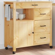 vidaXL Carrinho de cozinha MONZA 84x40x90 cm madeira de pinho maciça