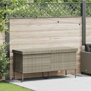 vidaXL Caixa de arrumação com rodas 160x55x75 cm vime PE cinza-claro