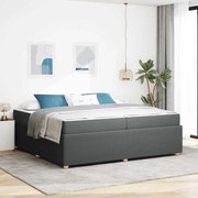 vidaXL Estrutura da Cama com colchão Cinza Escuro 200 x 200 cm tecido
