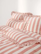 Capa de edredão em linho e algodão com folhos Posie