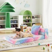 Sofá infantil dobrável com almofada 4 em 1 sofá de brincar que brilha no escuro sofá-cama poltrona infantil multicolorida