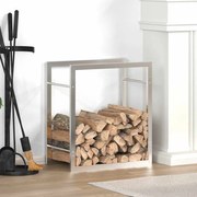 vidaXL Suporte para lenha 50x28x56 cm aço inoxidável