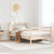 vidaXL Estrutura de cama com cabeceira 75x190 cm pinho maciço