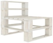 vidaXL Sofá de centro em paletes para jardim madeira branco