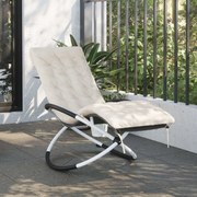 vidaXL Almofadão para espreguiçadeira 160x50x10 cm camurça creme