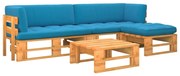 4 pcs conjunto lounge paletes pinho impregnado castanho mel