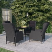 vidaXL 5 pcs conjunto de jantar para jardim cinzento-escuro