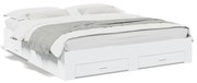 vidaXL Estrutura de cama c/ gavetas 200x200cm derivados madeira branco