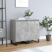 vidaXL Aparadores 2 pcs 40x35x70 cm derivados de madeira cinza cimento