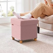 Banco com arrumação dobrável 38 x 38 x 40 cm Rosa Pastel