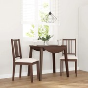 vidaXL Cadeiras de jantar com almofadões 2 pcs madeira maciça castanho