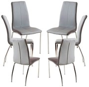 Pack 6 Cadeiras Humi Couro Sintético - Cinza