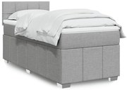 vidaXL Cama com molas/colchão 90x190 cm tecido cinzento-claro
