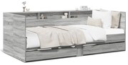 vidaXL Sofá-cama com gavetas sem colchão 90x190 cm cinzento sonoma