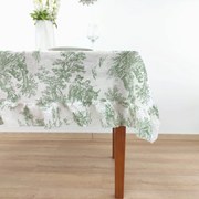Toalha de Mesa Linho COL Toile de Jouy Green Folho