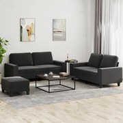 3 pcs conjunto de sofás tecido preto