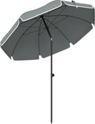 Outsunny Guarda-sol para Praia e Pátio Inclinação Ajustável 150 cm Cinza Escuro | Aosom Portugal