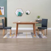 vidaXL Cadeiras de jantar 2 pcs camurça artificial cinzento