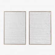 Pack De 2 Quadros Decorativos 60x90 Cm Em Relevo De Escayola Leclerc Branco - Sklum