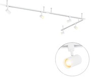 Sistema de iluminação de trilho pendente moderno com 5 focos brancos monofásicos - Iconic Jeana
