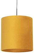 Candeeiro de suspensão em veludo amarelo com ouro 40 cm - Combi Country / Rústico