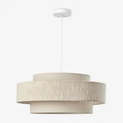 Lâmpada De Teto Pendente Lumira Ø55 Cm & Gardénia Branco - Crema Linho - Sklum