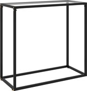 vidaXL Mesa consola 80x35x75 cm vidro temperado transparente
