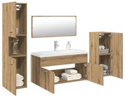 vidaXL 5 pcs móveis de casa de banho deriv. madeira carvalho artisiano