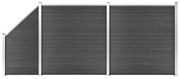 vidaXL Conjunto de painel de vedação WPC 446x(105-186) cm preto