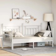 Cama Dia vidaXL com Cama Auxiliar Branca 100x200 cm em Aço