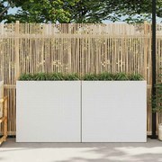 vidaXL Floreiras de jardim com 4 vasos 2 pcs vime PE branco