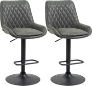 HOMCOM Banqueta de bar Banqueta de cozinha Design, altura ajustável, com apoio para os pés, 51 cm x 59 cm x 117 cm, Cinza escuro + Preto | Aosom Portugal