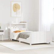 vidaXL Cama sem colchão 90x200 cm madeira de pinho maciça branco