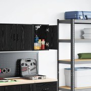 vidaXL Armário de parede da garagem preto madeira engenheirada