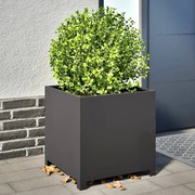 vidaXL Vaso/floreira de jardim 50x50x50 cm aço preto