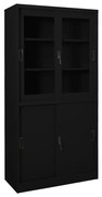vidaXL Armário de escritório c/ porta deslizante 90x40x180cm aço preto