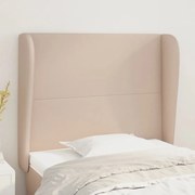 vidaXL Cabeceira cama c/ abas couro artif. 83x23x118/128 cm cappuccino