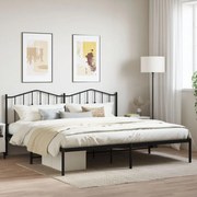 vidaXL Estrutura de cama com cabeceira 193x203 cm metal preto