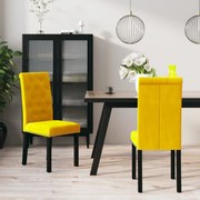 Cadeiras de jantar 2 pcs veludo amarelo