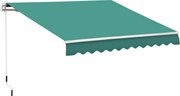 Outsunny Toldo Manual Retrátil com Manivela 295x245 cm Toldo Enrolável para Janela Portas Balcão Terraço Exterior Verde | Aosom Portugal
