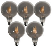 Conjunto de 5 Lâmpadas LED E27 Reguláveis em 3 Níveis Fumadas G125 4W 150 lm 1900K