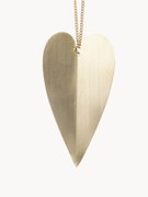 Ornamentos de Natal em latão Heart, conjunto de 4