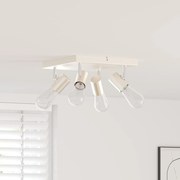 vidaXL Spotlight de Teto 4 Vias Ajustável Níquel Escovado E27